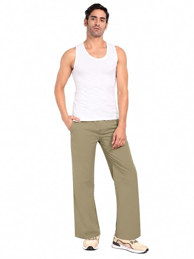 Rebelean Men's Lightweight Terminal Fabric Wide Leg Track Pants