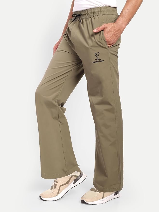 Rebelean Men's Lightweight Terminal Fabric Wide Leg Track Pants - Image 4