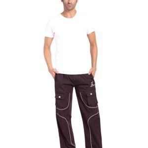 Rebelean Cargo Pants for Men | Cotton Twill Relaxed Fit Multi Pocket Utility Trousers