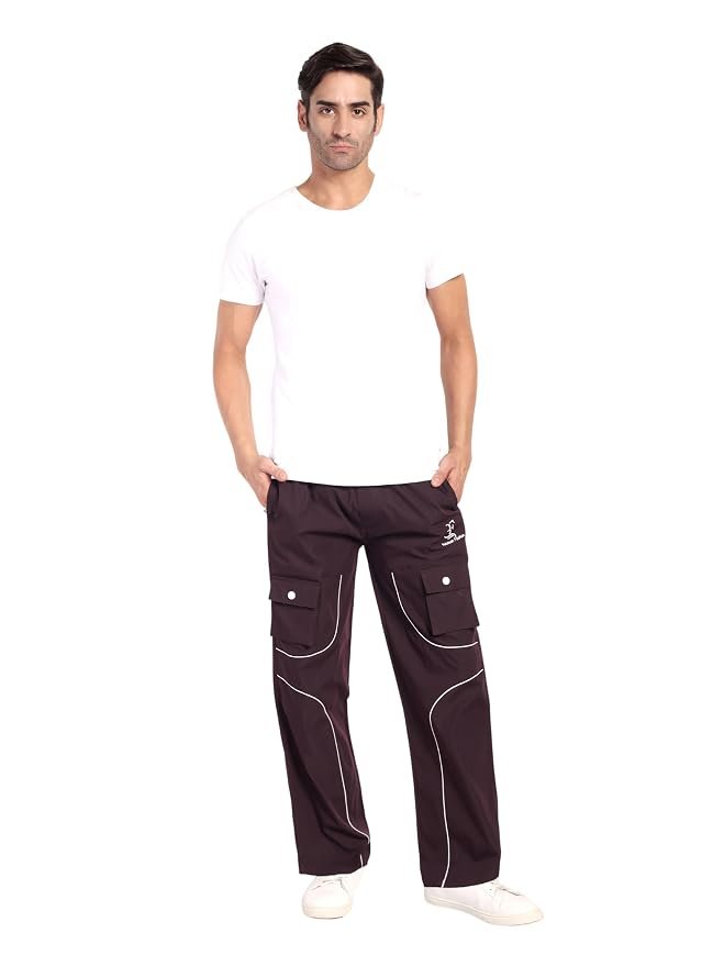 Rebelean Cargo Pants for Men | Cotton Twill Relaxed Fit Multi Pocket Utility Trousers
