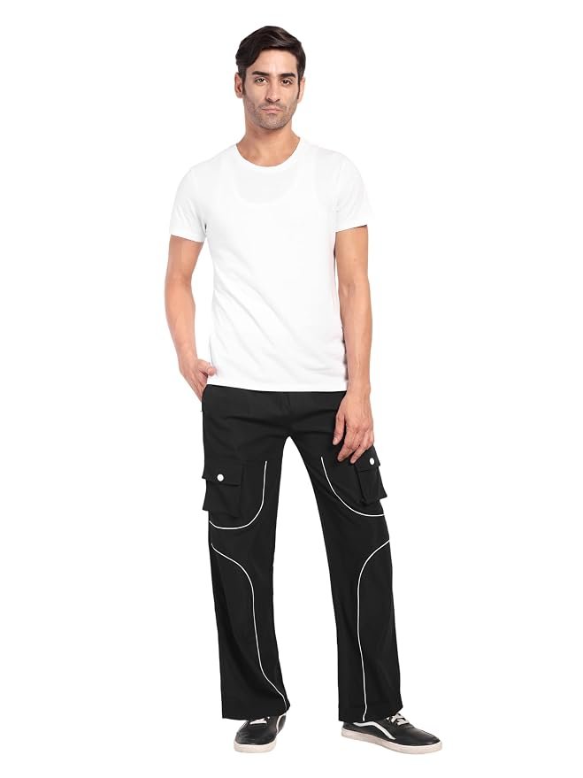Rebelean Cargo Pants for Men | Cotton Twill Relaxed Fit Multi Pocket Utility Trousers - Image 11