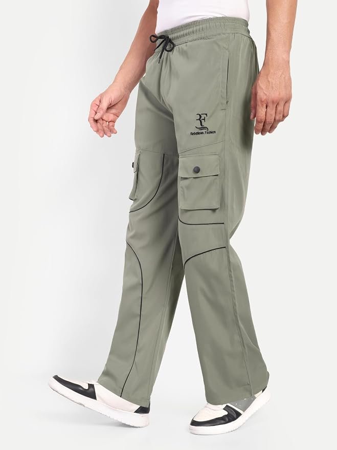 Rebelean Cargo Pants for Men | Cotton Twill Relaxed Fit Multi Pocket Utility Trousers - Image 9
