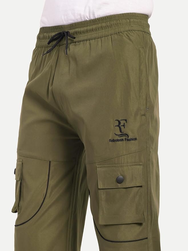Rebelean Cargo Pants for Men | Cotton Twill Relaxed Fit Multi Pocket Utility Trousers - Image 8
